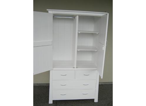 product image for Maddison Double Wardrobe Four Drawer White Lacquer