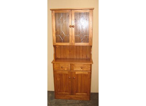 product image for Buffet with Hutch Two Drawer Two Door Rimu Stain