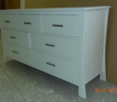 image of Maddison Seven Drawer Lowboy White Lacquer