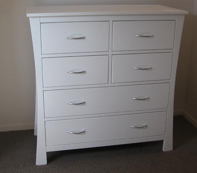 image of Maddison Six Tier Split Chest White Lacquer