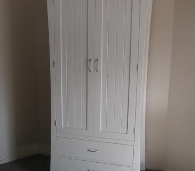 image of Maddison Double Wardrobe Two Drawer White Lacquer