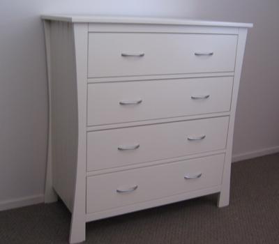 image of Maddison Four Drawer Tallboy White Lacquer