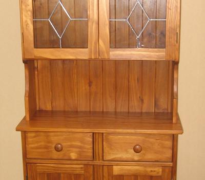 image of Buffet with Hutch Two Drawer Two Door Rimu Stain