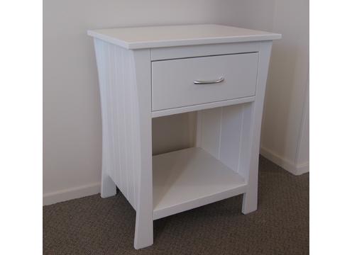 product image for Maddison One Drawer Bedside Cabinet White Lacquer